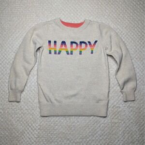 Gap Kids "Happy" Rainbow Knit Sweater | Size S (6–7)